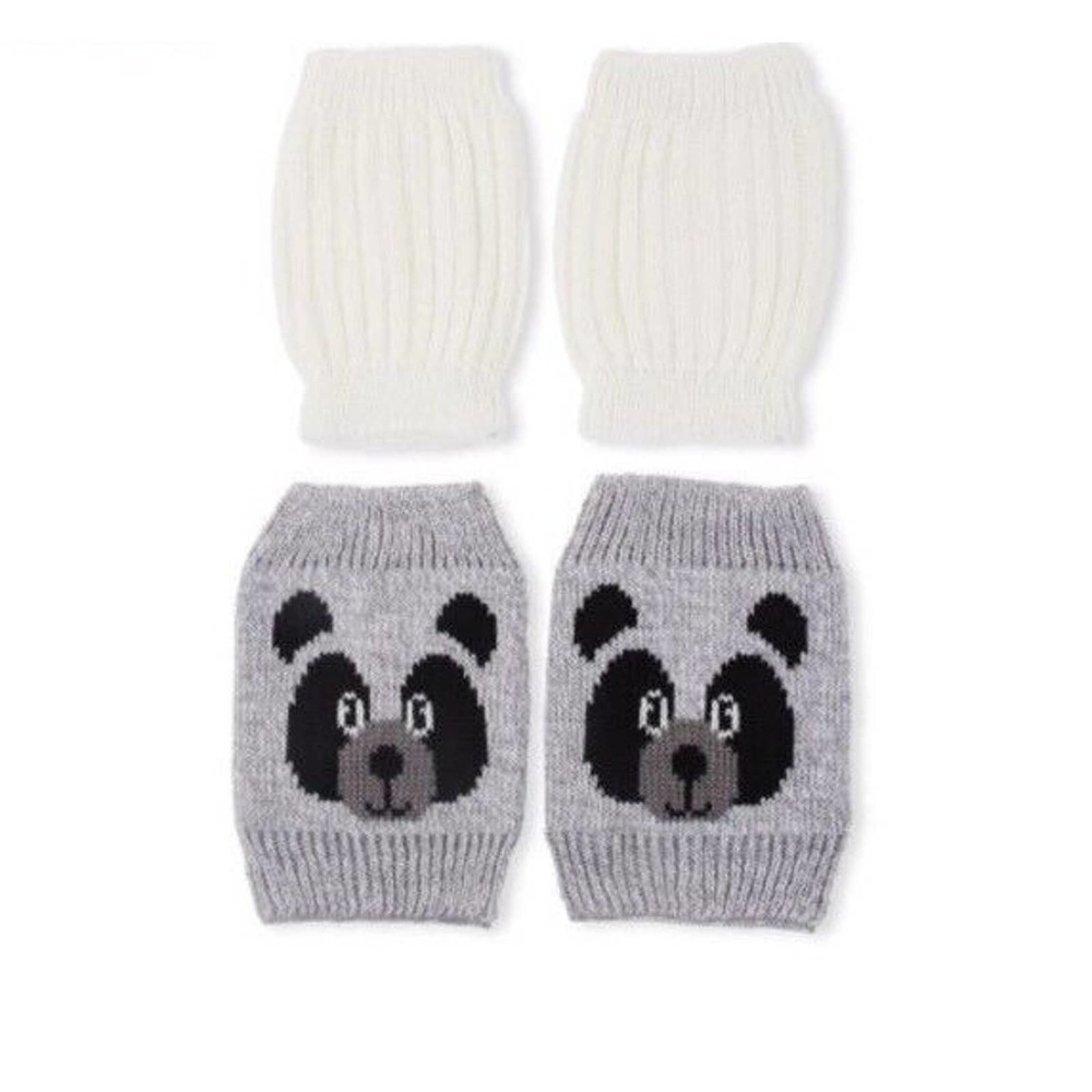 NEW No Boundaries 2 Pack Sweater Boot Toppers Solid Ivory &‎ Gray Panda